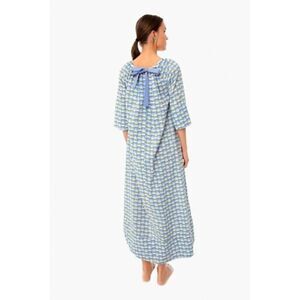 Ro's Garden Fenix Blue Mabel Midi Kaftan Dress Made in India small